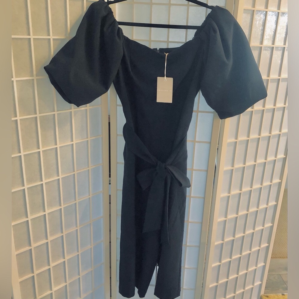 CHELSEA 28 cropped off shoulder jumpsuit. Stunning on. Big puffy sleeves. Sz 14